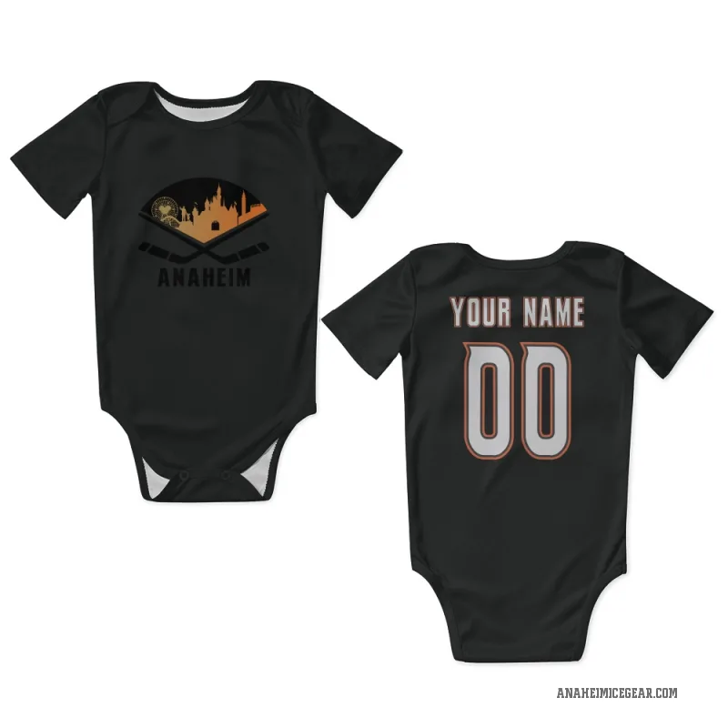 Custom  Black Anaheim Ducks   Newborn & Infant Bodysuit