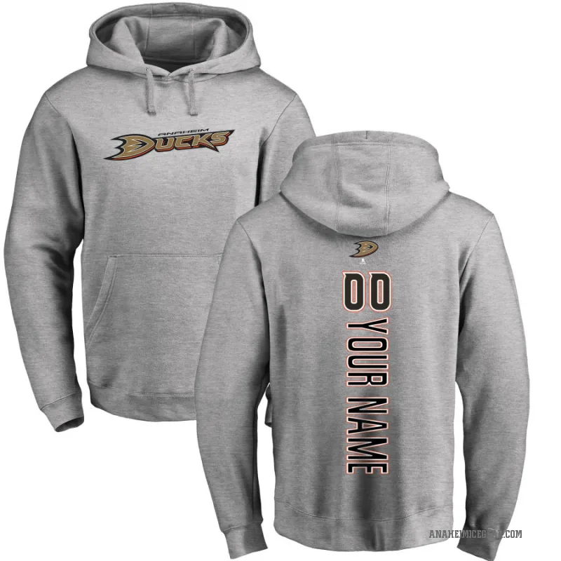 Custom Men's Anaheim Ducks Branded Ash Backer Pullover Hoodie