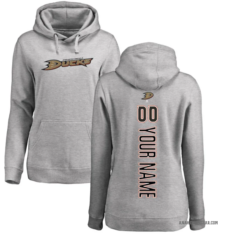 Custom Women's Anaheim Ducks Branded Ash Backer Pullover Hoodie