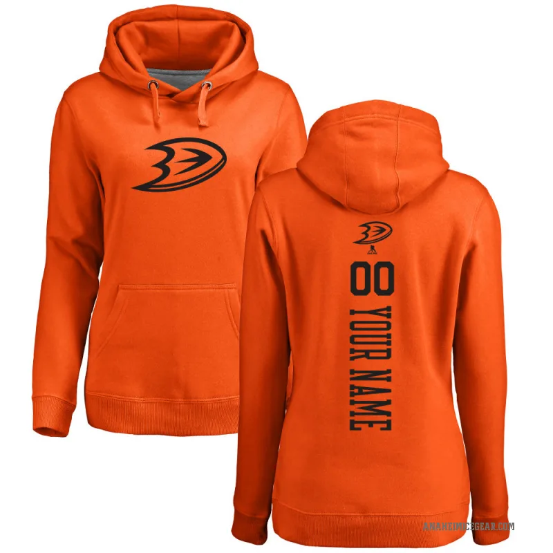 Custom Women's Orange Anaheim Ducks Branded One Color Backer Pullover Hoodie