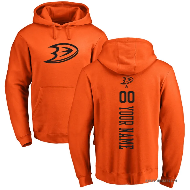 Custom Youth Orange Anaheim Ducks Branded One Color Backer Pullover Hoodie