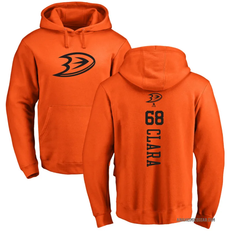 Damian Clara Men's Orange Anaheim Ducks Branded One Color Backer Pullover Hoodie