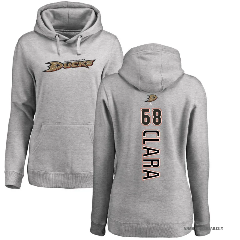 Damian Clara Women's Anaheim Ducks Branded Ash Backer Pullover Hoodie