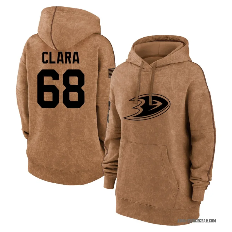 Damian Clara Women's Brown Anaheim Ducks 2023 Salute to Service Pullover Hoodie