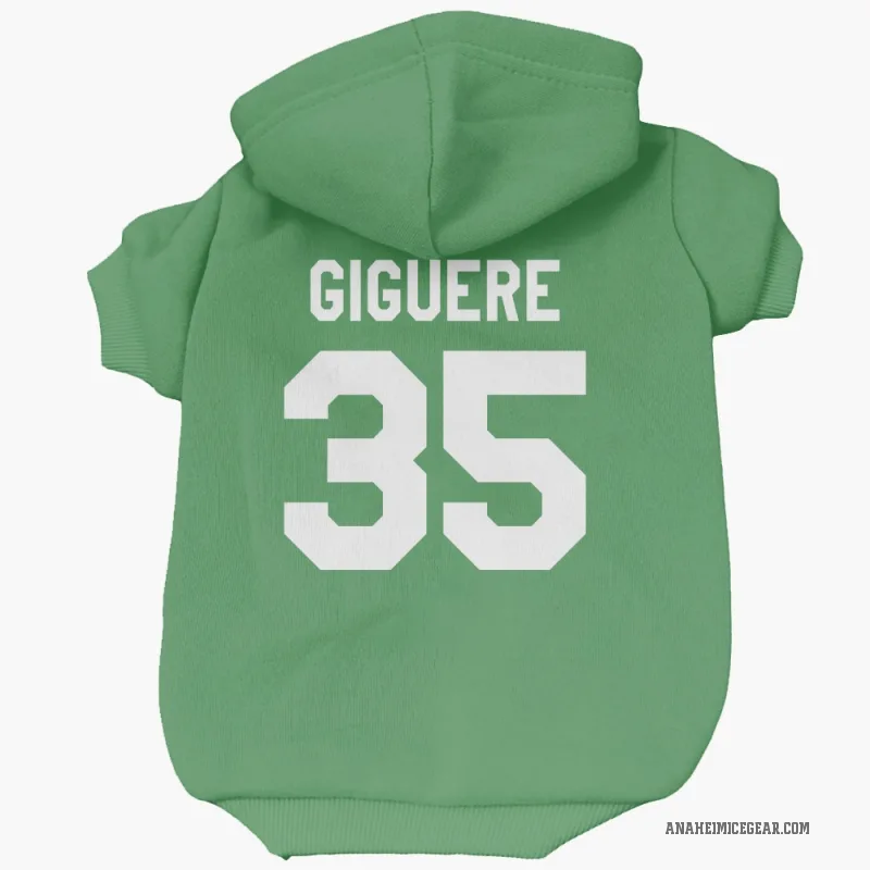 Jean-Sebastien Giguere  Green Anaheim Ducks  Cat & Dog Pet Hoodie