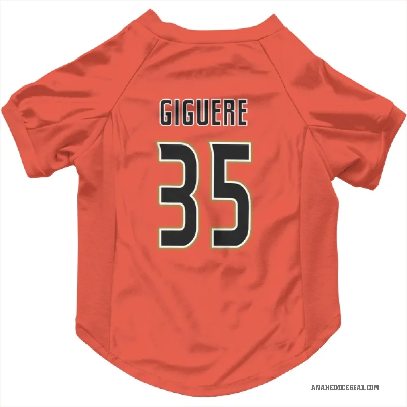 Jean-Sebastien Giguere  Orange Anaheim Ducks  Cat & Dog Pet Jersey
