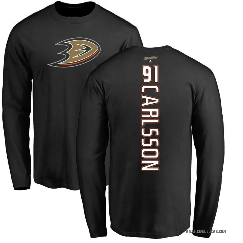 Leo Carlsson Youth Black Anaheim Ducks Backer Long Sleeve T-Shirt -