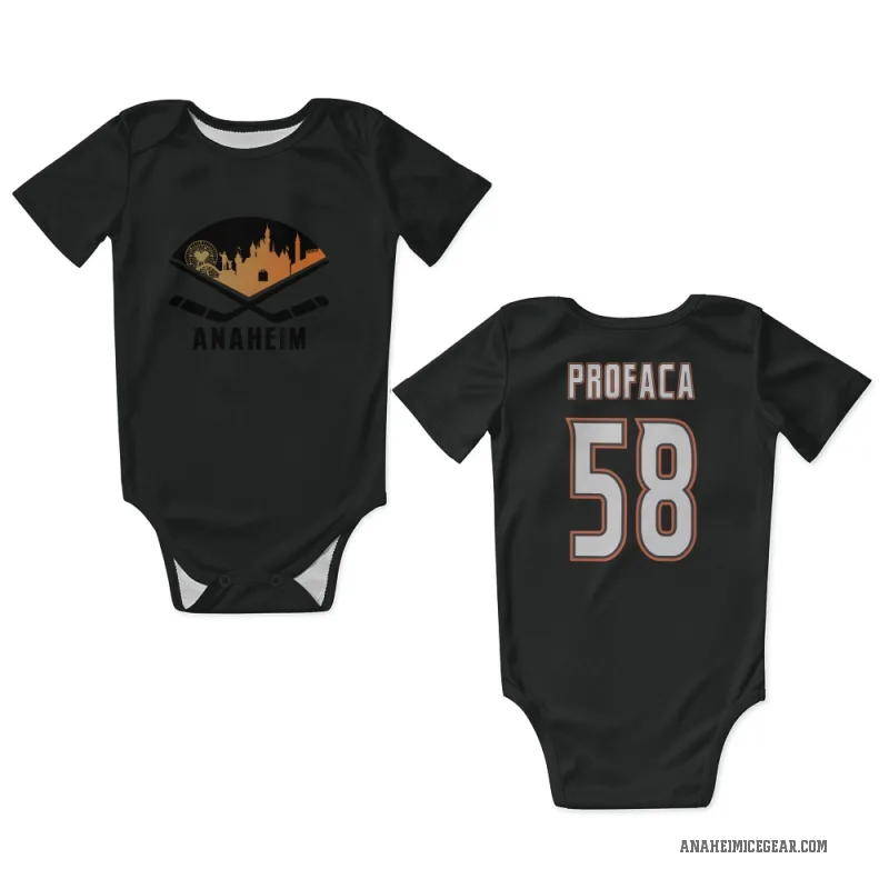 Luka Profaca  Black Anaheim Ducks  Newborn & Infant Bodysuit