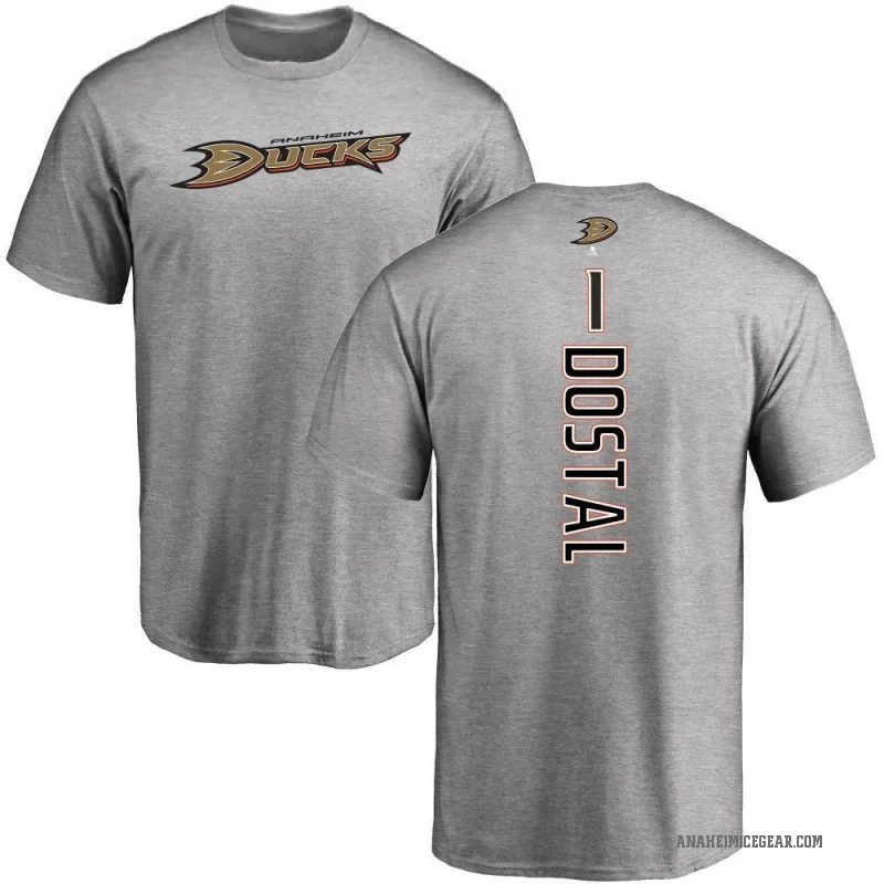 Lukas Dostal Men's Ash Anaheim Ducks Backer T-Shirt -