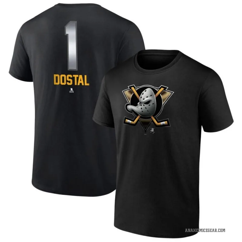 Lukas Dostal Men's Black Anaheim Ducks Midnight Mascot Logo T-Shirt