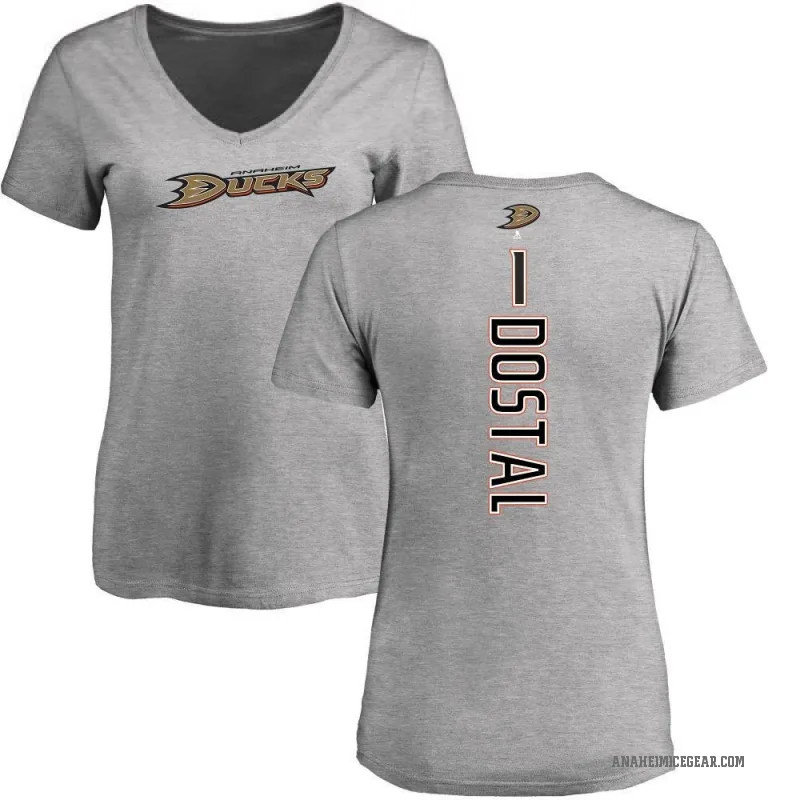 Lukas Dostal Women's Ash Anaheim Ducks Backer T-Shirt -